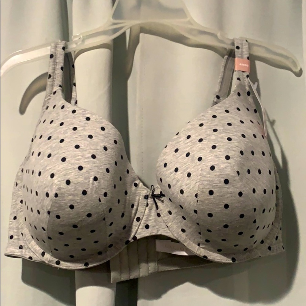 Lane Bryant - Gray polka dot bra